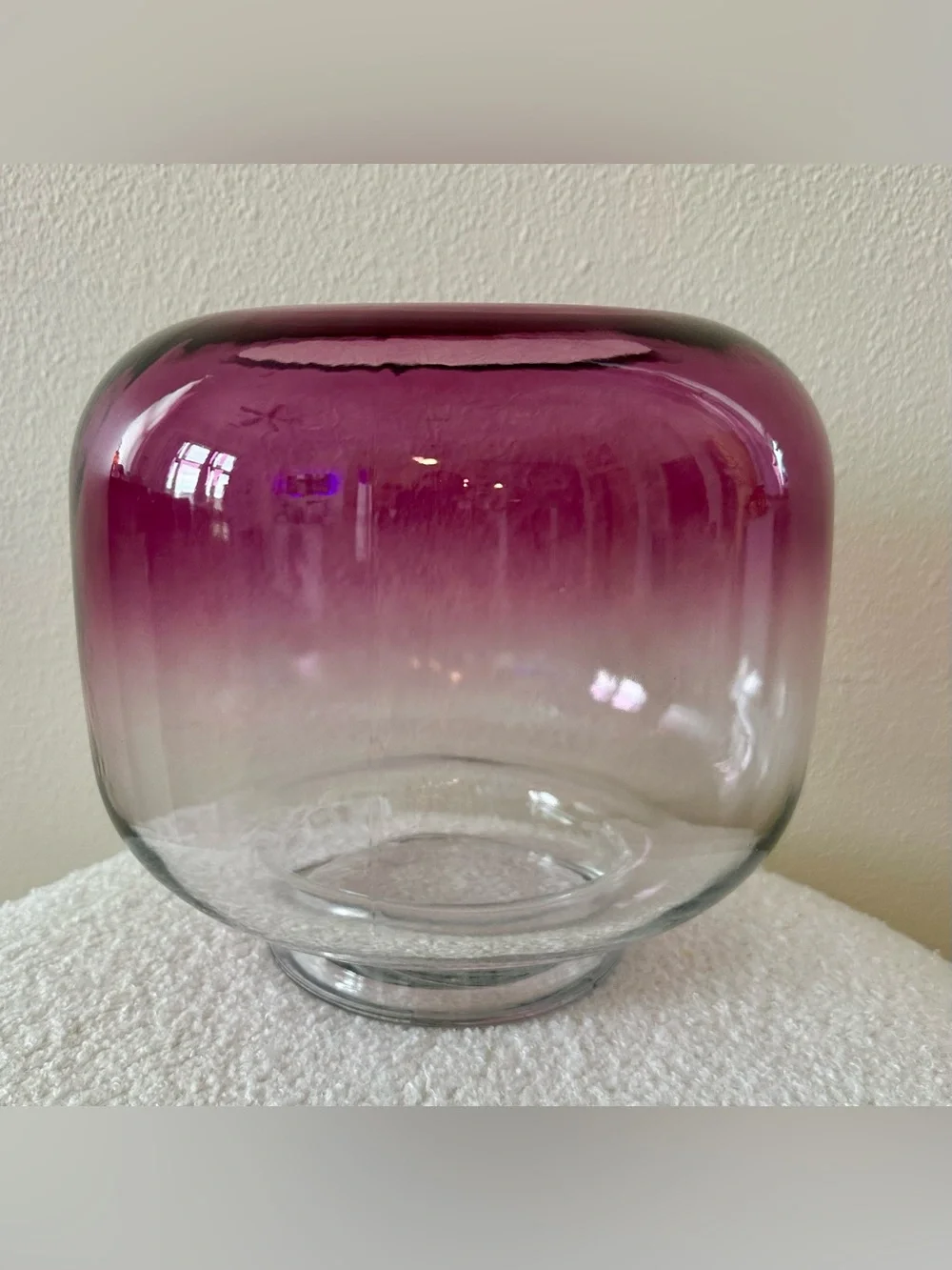 Mainstays 8” Purple Ombre Glass Hurricane Pillar Candle Holder